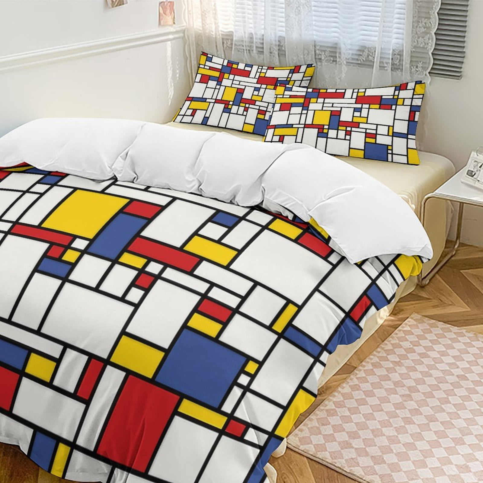 Abstract Geometric Color Set Duvet Cover Themed Multicolor Polyester Bedding Set Duvet Cover for Full Size