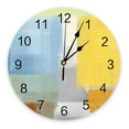 thumbnail image 1 of Abstract Geometric Colors Yellow Orange Wall Clock Modern Design Silent Wall Watch for Bedroom Kitchen Round Hanging Clocks, 1 of 3