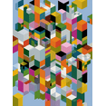 thumbnail image 1 of Abstract Geometric Cubes Canvas Print Wall Art for Living Room Office Dining Room Hallway, 1 of 8