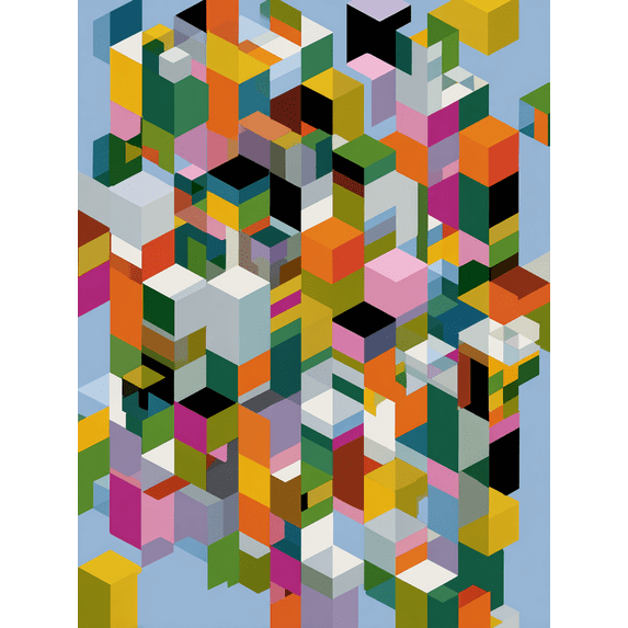 Abstract Geometric Cubes Canvas Print Wall Art for Living Room Office Dining Room Hallway