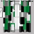 thumbnail image 1 of Abstract Geometric Curtains for Bedroom Modern Green Black Blackout Curtains Insulated Room Darkening Window Drapes for Living Room 2 Panels-52"W x 72"L (Pack of 2), 1 of 7