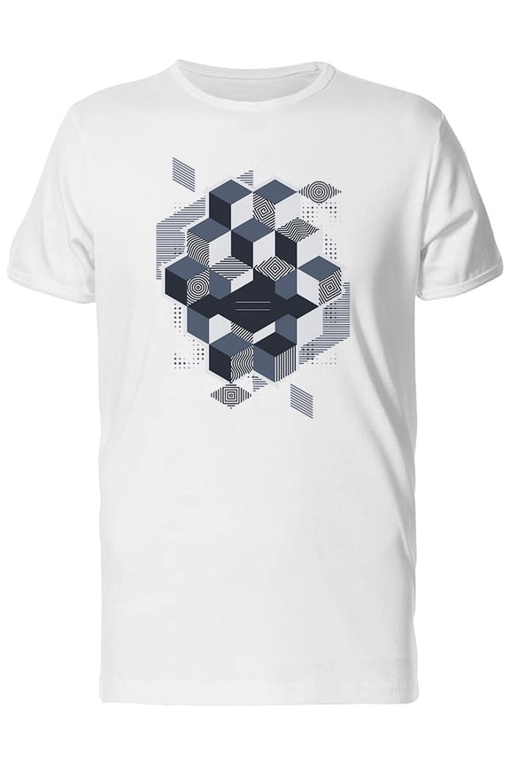 Abstract Geometric Design Lines T-Shirt Men -Image by Shutterstock, Male Small