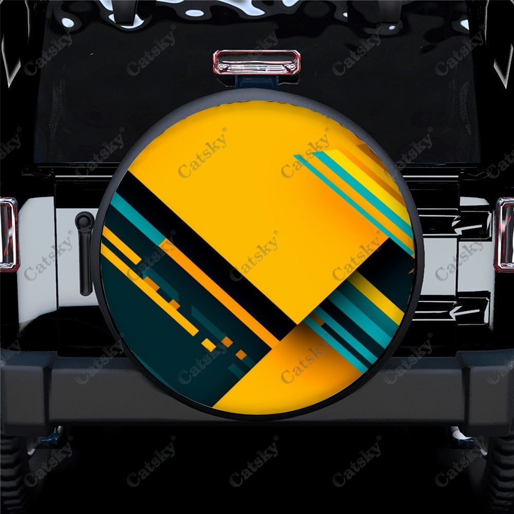 Abstract Geometric Design Polyester Universal Spare Wheel Tire Cover
