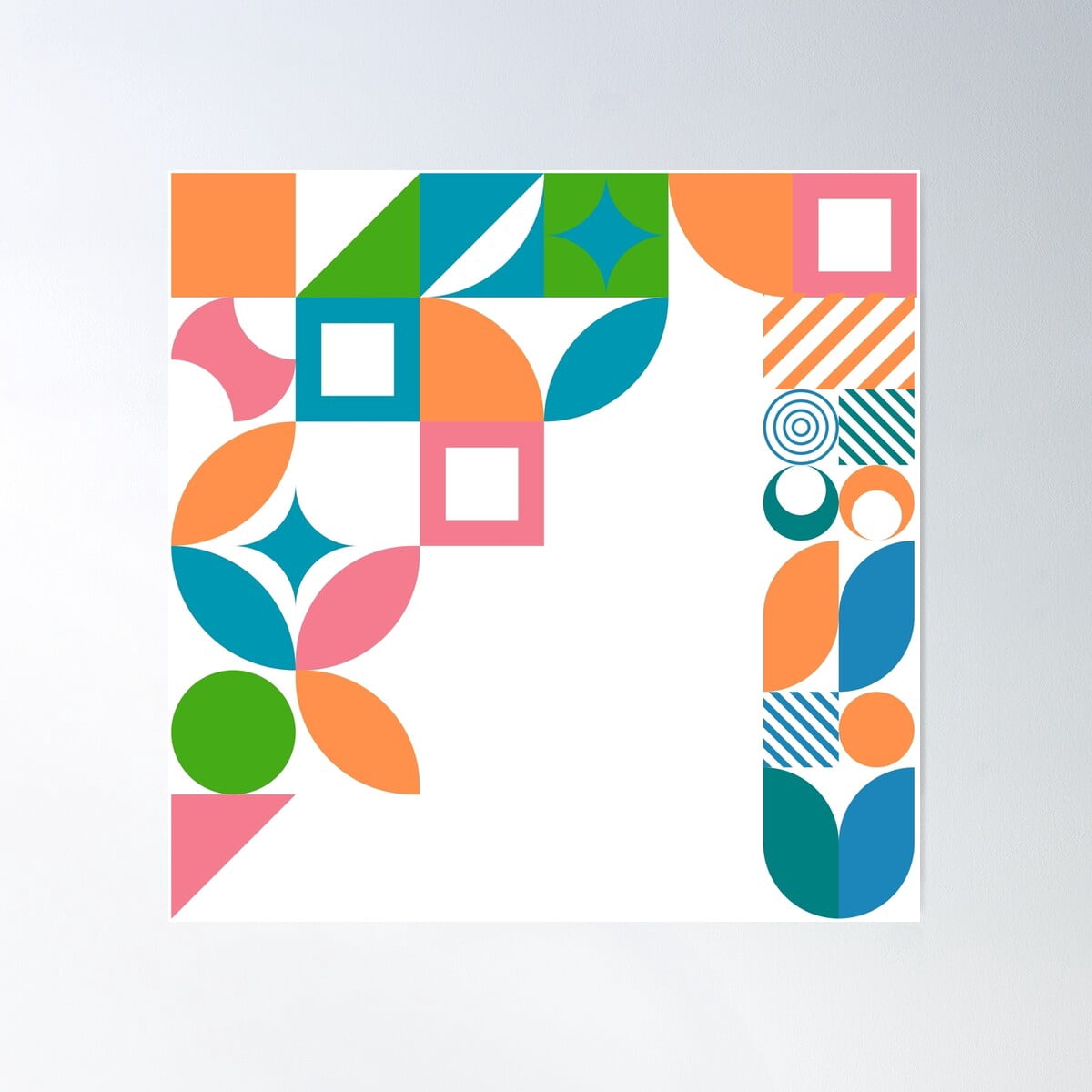 Abstract Geometric Design Poster Wall Art, Modern Wall Decor For Living ... - Geometric Abstract Wall Decor For Small Spaces