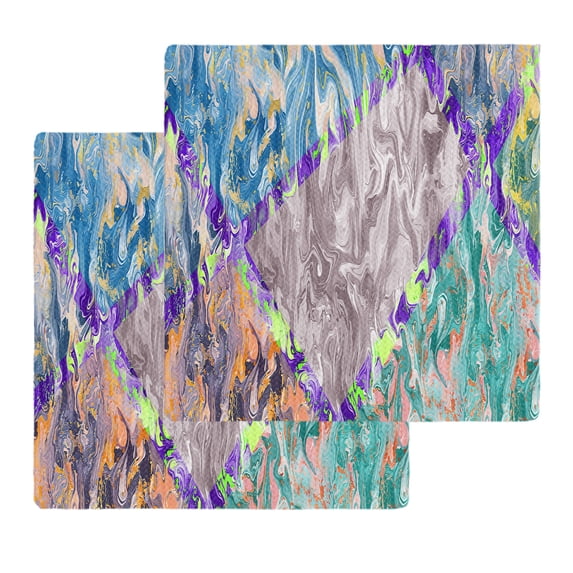 Abstract Geometric Dish Towels Set,Waffle Weave Kitchen Towels 2 Pieces ...
