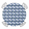 thumbnail image 1 of Abstract Geometric Elastic Fitted Round Table Cover Blue Navy Minimalist Waterproof Outdoor Tablecloth for Holiday Party, Picnic, Patio & Dining Fits Tables Up to 36"-44", 1 of 8