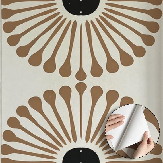 Abstract Geometric Fan Wallpaper, Minimalist Aesthetic Modern, Self adhesive and removable, waterproof Wall Decoration for Living Room, Bedroom, Kitchen Cabinet, Shelf, 17.7 * 118 in