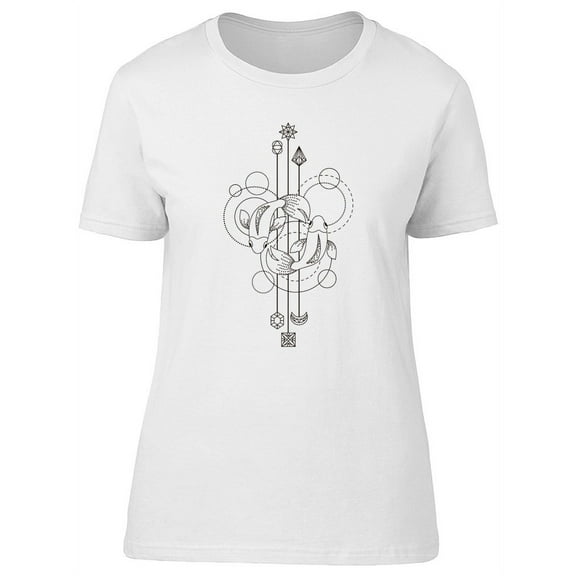 Abstract Geometric Fish T-Shirt Women -Image by Shutterstock, Female XX-Large