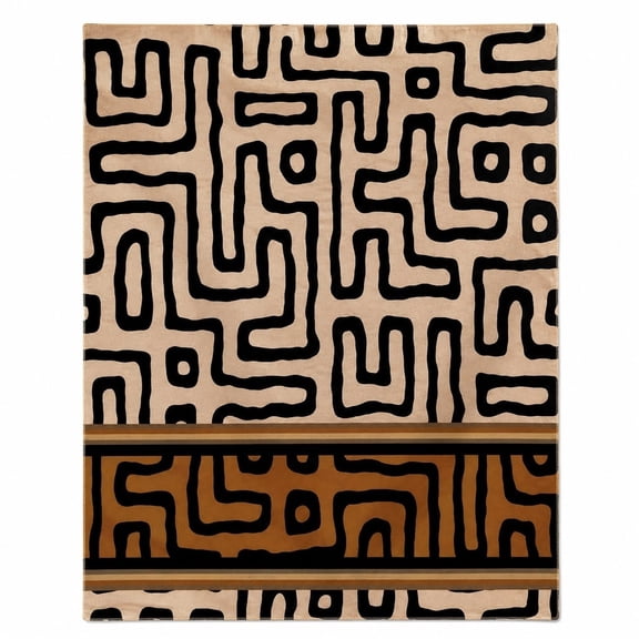 Abstract Geometric Fleece Throw Blanket, Soft 280 Gsm Polyester, Modern Decor for Couch, Sofa & Bed