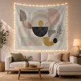 thumbnail image 1 of Abstract Geometric Forms on Off-White Background, Calming Minimalist for Modern Art Lovers, Muted Palette Decorative Art, Housewarming Gift Tapestry Wall Hanging for Bedroom and Living Room, 1 of 7