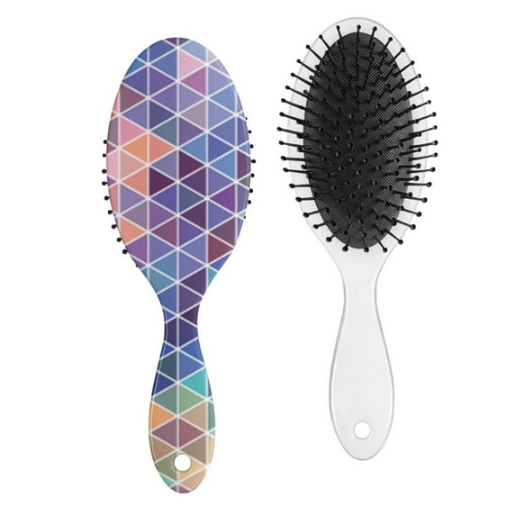 Abstract Geometric Hair Brush - Lightweight Detangling Paddle Brush for All Hair Types, Colorful & Pop Art Design, Durable & Ergonomic