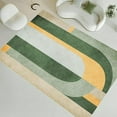 thumbnail image 1 of Abstract Geometric Irregular Stripes Area Rug, Retro Medieval Golden Green Non Slip Accent Rug, Machine Washable Durable Carpet For Indoor Bedroom Living Room Office Decor Rug 3x4ft, 1 of 6