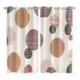 thumbnail image 1 of Abstract Geometric Kitchen Curtains Window Panels, Farmhouse Vintage Polka Dot Red Brown Insulated Window Treatment Curtain, Grommet Curtains for Bedroom/Living Room/Bathroom, 2 Piece 42"Wx63"L, 1 of 8