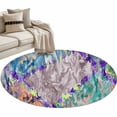 thumbnail image 1 of Abstract Geometric Large Area Rugs for Bedroom Living Room, Soft Non Slip Carpet Bedside Rug, Modern Marble Abstract Art Aesthetics Round Floor Cover Kitchen Accent Rug 3' for Dining Room/Office, 1 of 9
