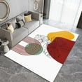 thumbnail image 1 of Abstract Geometric Leaves Area Rug, Medieval Geometric Art Non Slip Noise Reduction Accent Rug, Machine Washable Durable Carpet For Indoor Bedroom Living Room Office Decor Rug 5x8ft, 1 of 6