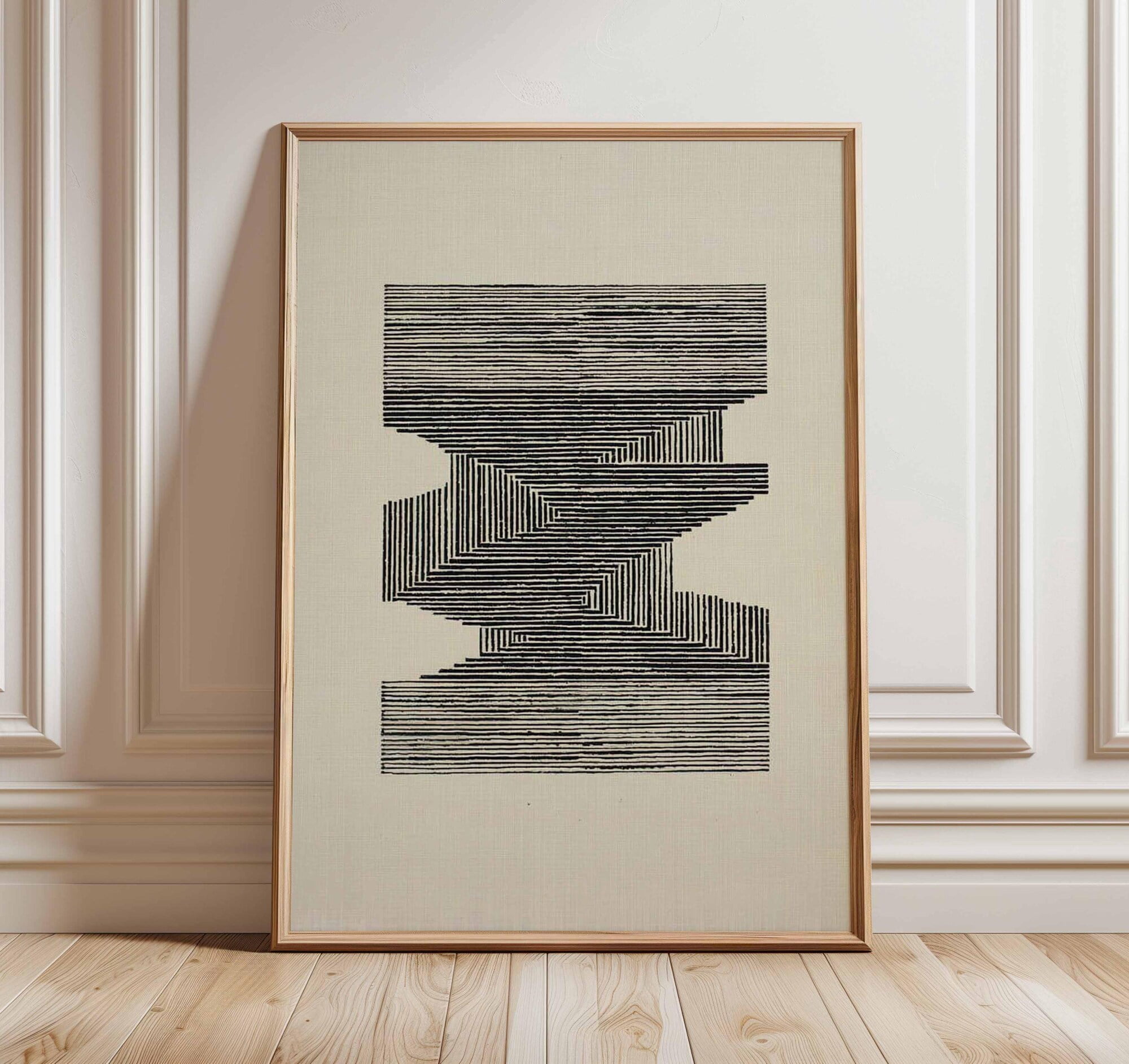 Abstract Geometric Line Art Minimalist Black and White Poster Modern ...