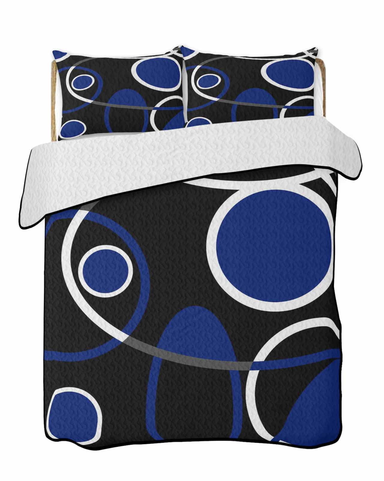 Abstract Geometric Lines 3 Piece Quilt Bedding Set with 2 Pillow Shams ...
