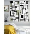 Abstract Geometric Lines Art Chiffon Sheer Curtains 63 Inches Long ...