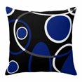 thumbnail image 1 of Abstract Geometric Lines Throw Pillow Cover Circular Texture Blue Black Retro Cotton Linen Cushion Cover Throw Pillow Case with Invisible Zipper for Couch Sofa Bed Chair Car 26x26 Inch, 1 of 9