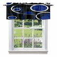 thumbnail image 1 of Abstract Geometric Lines Valance Curtain Circular Texture Blue Black Retro Window Valances Rod Pocket Short Curtains Window Treatments for Kitchen Bedroom Bathroom Laundry 60" x 18", 1 of 9