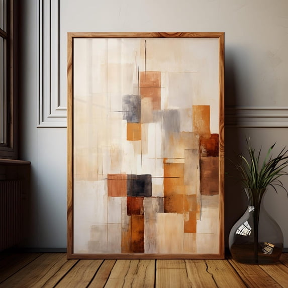 Geometrical Shape Pattern Design Abstract Geometric Modern Minimalist Earth Tone Rust Terracotta Design ...