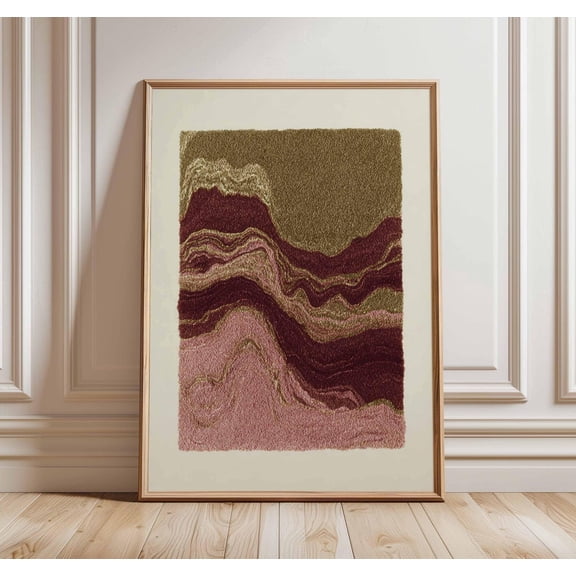 Abstract Geometric Modern Minimalist Earth Tone Textured Artwork, Unframed Canvas 8x10in