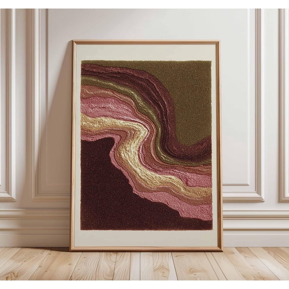 Abstract Geometric Modern Minimalist Earth Tone Textured Boho Design, Unframed Paper Poster 8x10in
