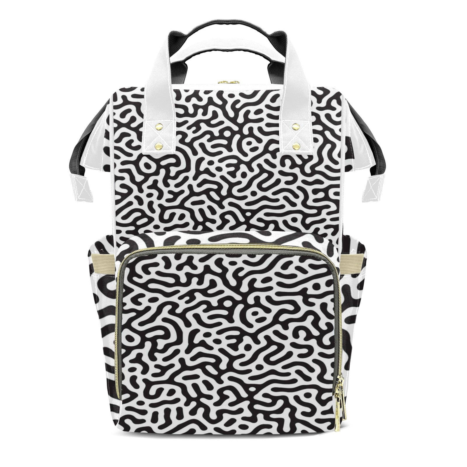 Abstract Geometric Pattern Diaper Bag Backpack – Large Capacity, Insulated Baby Bottle Pocket, Multifunctional Mommy Bag for Boys & Girls