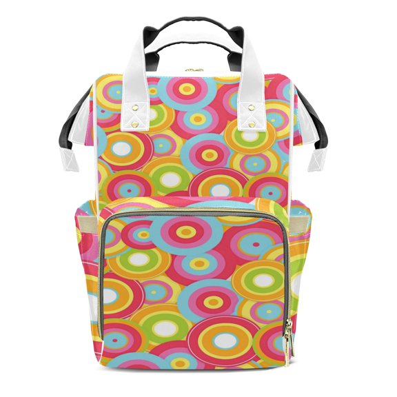 Abstract Geometric Pattern Diaper Bag Backpack – Large Capacity, Insulated Baby Bottle Pocket, Multifunctional Mommy Bag for Boys & Girls