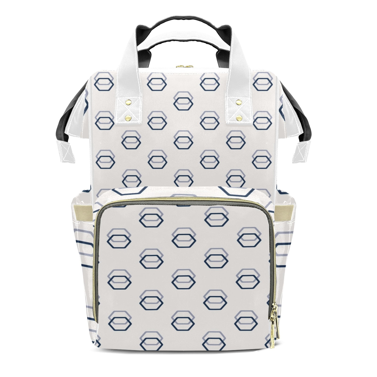 Abstract Geometric Pattern Diaper Bag Backpack – Large Capacity, Insulated Baby Bottle Pocket, Multifunctional Mommy Bag for Boys & Girls