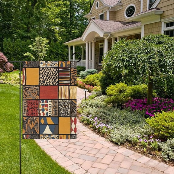 Abstract Geometric Pattern Garden Flag 12x18 inch Double Sided Outside Yard Decorations for Home Outdoor