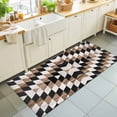 Abstract Geometric Pattern Rectangle Rug 2'x6' Vintage Wood Grain ...
