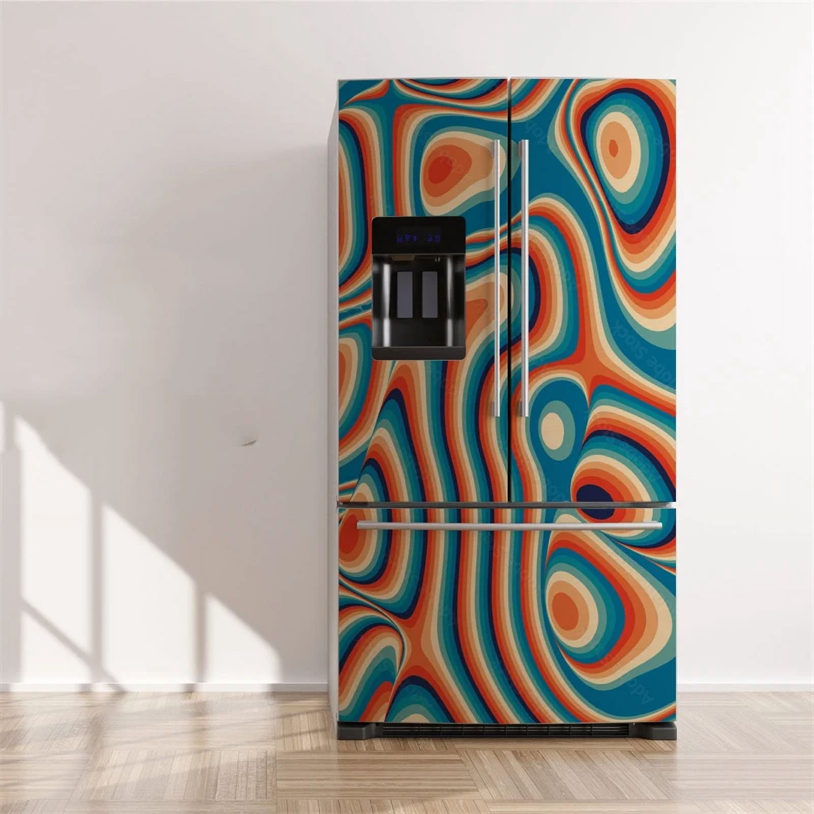 Patterned Refrigerator Abstract Geometric Pattern Refrigerator Magnet Wallpaper 3D Visual ...