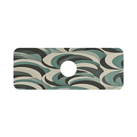 Abstract Geometric Pattern Single Compact Faucet Drying Pad 14.7x5.4in Absorbent Mat for Small Sinks, Vanity Countertops