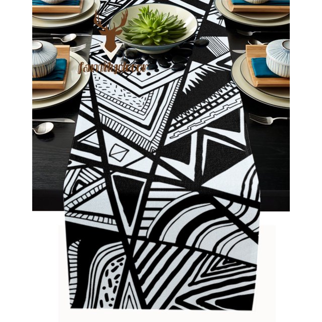 Abstract Geometric Pattern Table Runner Wedding Table Decoration