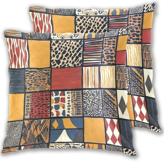 Abstract Geometric Pattern Throw Pillow Covers 16x16 Inch 2 Packs Decorative Square for Living Room Couch Bed Sofa