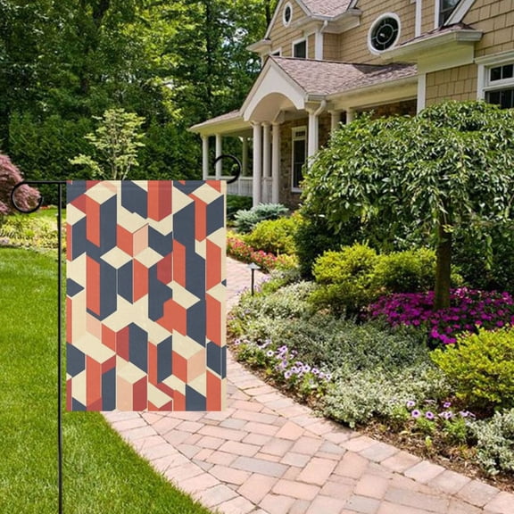 Abstract Geometric Patterns Garden Flag 12x18 inch Double Sided Outside Yard Decorations for Home Outdoor