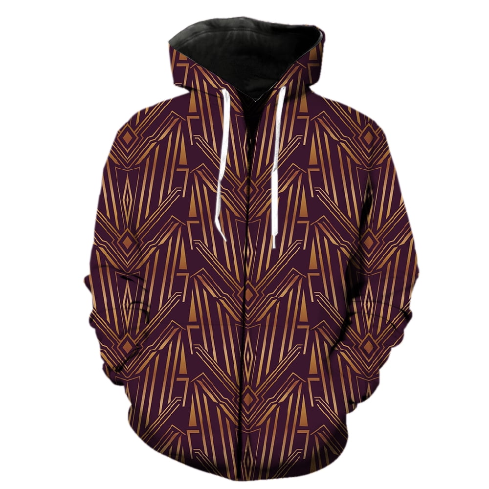 Abstract Geometric Patterns Men's Zipper Hoodie Spring Funny Harajuku ...