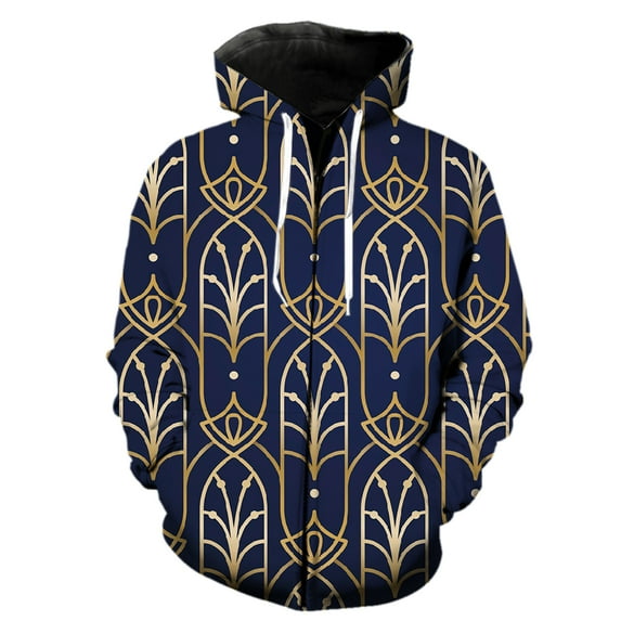 Abstract Geometric Patterns Men's Zipper Hoodies 3D Print Tops Harajuku ...