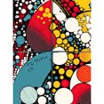 thumbnail image 1 of Abstract Geometric Patterns and Bubbles Comic Book Style Red Blue Yellow White Pop Art Halftone Large Wall Art Poster Print Thick Paper 18X24 Inch, 1 of 3