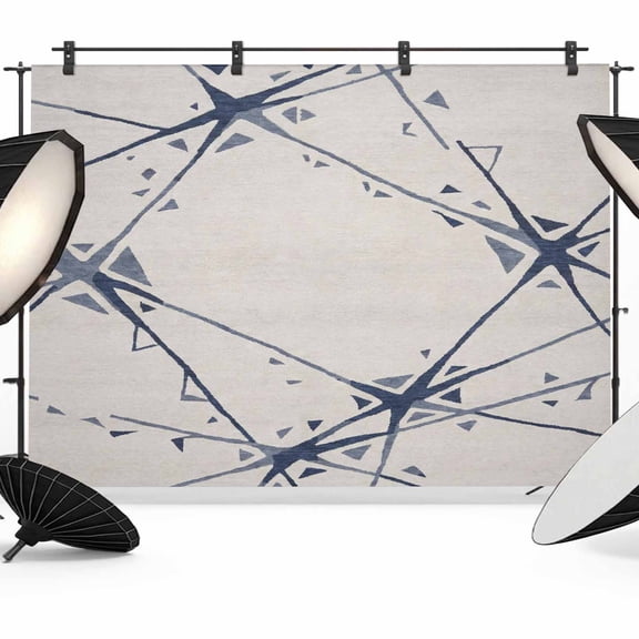 Abstract Geometric Photography Backdrop 7x5FT, Navy Blue Splatter Lines Fragmented Crystal Style Photo Backdrops, Background for Photography Studio Photo Studio Background, Back Drop for Photoshoot