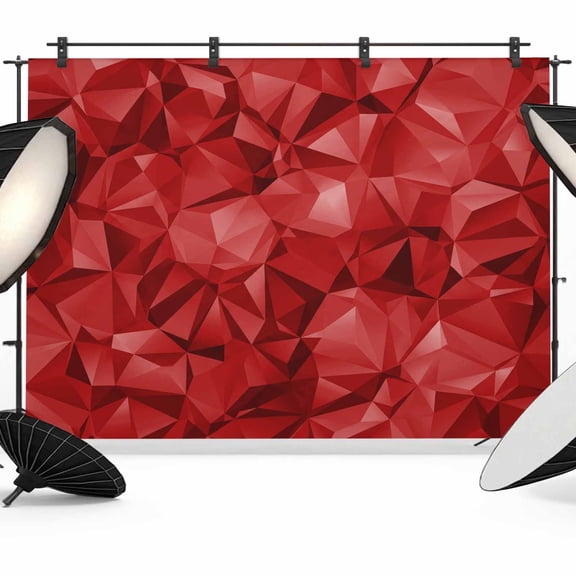 Abstract Geometric Photography Backdrop 7x5FT, Red Modern Artificial Shape Artificial Photo Backdrops, Background for Photography Studio Photo Studio Background, Back Drop for Photoshoot