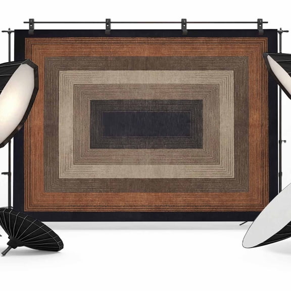 Abstract Geometric Photography Backdrop 8x6FT, Black and Brown Wood Grain Texture Border Photo Backdrops, Background for Photography Studio Photo Studio Background, Back Drop for Photoshoot