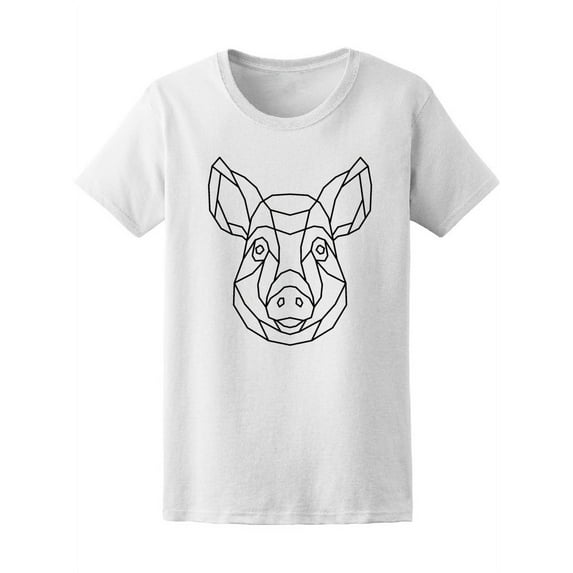Abstract Geometric Pig Head T-Shirt Women -Image by Shutterstock, Female Small