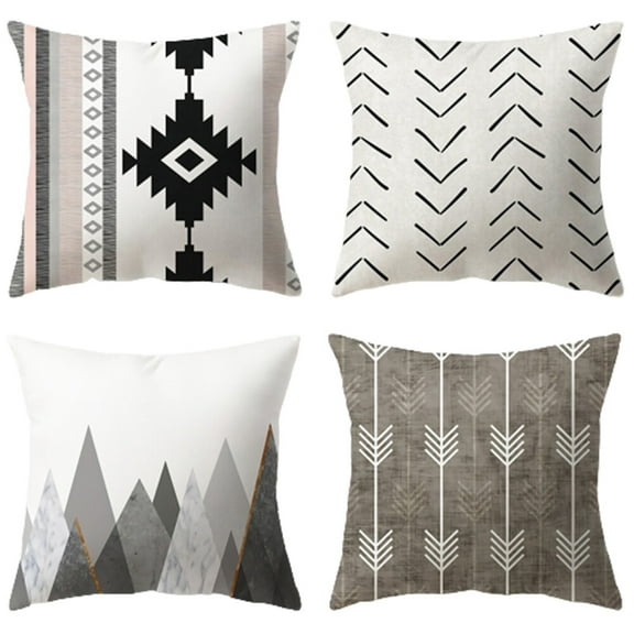 Abstract Geometric Pillowcase Peach Skin Brushed Square Pillowcase Simple Home Sofa Decorative Cushion Cover
