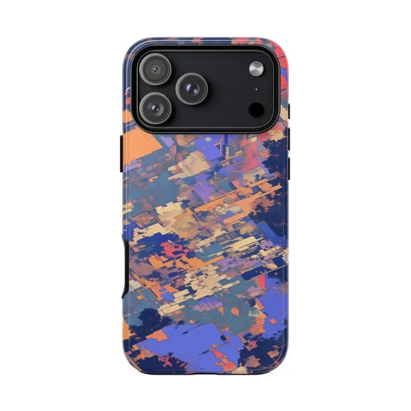 Abstract Geometric Pixel Art Retro Pattern Case 17 11 12 13 14 15 17 Pro Max