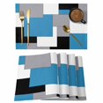 thumbnail image 1 of Abstract Geometric Placemats Set of 4 Mid Century Blue Place Mats Table Mats Kitchen Dining Home Outdoor Party Table Decoration, 1 of 9