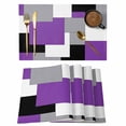 thumbnail image 1 of Abstract Geometric Placemats Set of 4 Mid Century Purple Nordic Place Mats Table Mats Kitchen Dining Home Outdoor Party Table Decoration, 1 of 9