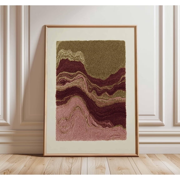 Abstract Geometric Print Earth Tone Textured Wall Art