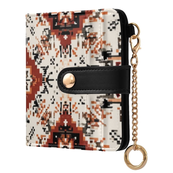 Abstract Geometric Print Women's Wallet PU Leather Card Cases RFID ...
